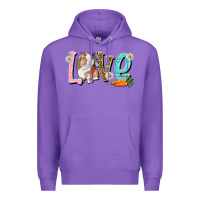 Purple Love Easter Rabbit Premium Hoodie - NancyCooperArtShop