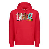 Red Love Easter Rabbit Premium Hoodie - NancyCooperArtShop