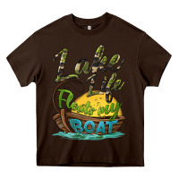 Chocolate Brown lake life floats my boat Heavy Core Tee - BarkalooDesign