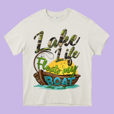 Lake Life Floats My Boat Heavy Core Tee Designed By Barkaloodesign