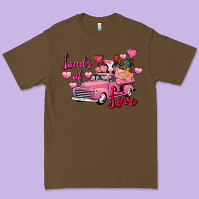 Loads Of Love Valentine's Day Farm Truck Premium Tee Designed By Fadigitalartstudio