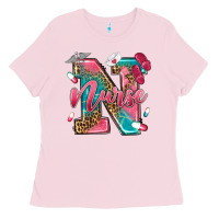Bubblegum Pink western nurse Ladies Tee - texasbilliewilder