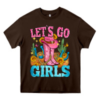 Chocolate Brown let's go girls Heavy Core Tee - Zillion Design Studio