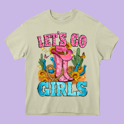 Let's Go Girls Heavy Core Tee Designed By Zillion Design Studio