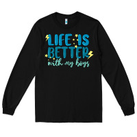 Black life is better with my boys Long Sleeve Tee - MaliasSmallBusiness
