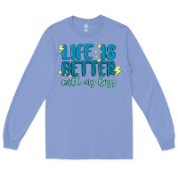 Colony Blue life is better with my boys Long Sleeve Tee - MaliasSmallBusiness