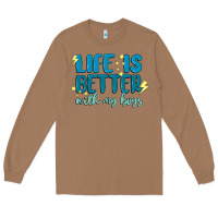 Toasted Coconut life is better with my boys Long Sleeve Tee - MaliasSmallBusiness