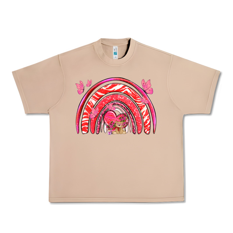 Valentines Day Rainbow With Heart Urban Heavy Tee by NancyCooperArtShop | Teevron