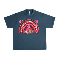 Midnight Navy valentines day rainbow with heart Urban Heavy Tee - NancyCooperArtShop