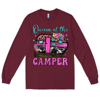 Burgundy queen of the camper Long Sleeve Tee - JahusDesignShop