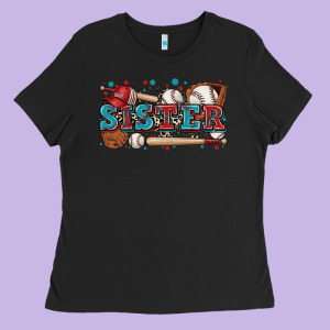 Sister Baseball Ladies Tee Designed By Zillion Design Studio