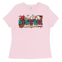 Bubblegum Pink sister baseball Ladies Tee - Zillion Design Studio