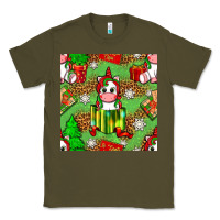 Army Green Christmas unicorn and gift box Classic Tee - NancyCooperArtShop