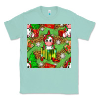 Seafoam Christmas unicorn and gift box Classic Tee - NancyCooperArtShop