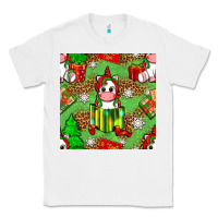White Christmas unicorn and gift box Classic Tee - NancyCooperArtShop