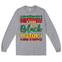 Heather Grey i am black history Long Sleeve Tee - MaliasSmallBusiness