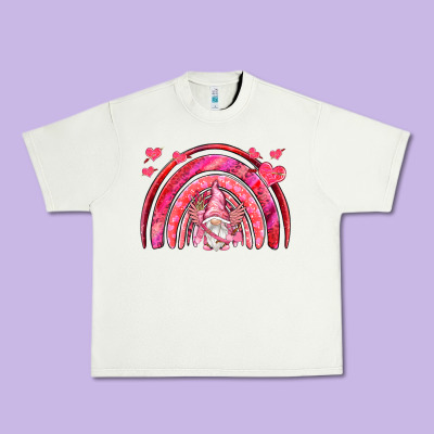 Valentines Day Rainbow With Cupid Gnome Urban Heavy Tee Designed By Nancycooperartshop