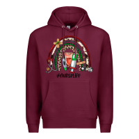 Burgundy Christmas nurselife rainbow Premium Hoodie - JahusDesignShop