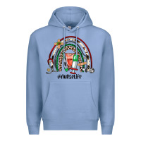 Colony Blue Christmas nurselife rainbow Premium Hoodie - JahusDesignShop
