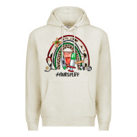 Oatmeal Heather Christmas nurselife rainbow Premium Hoodie - JahusDesignShop