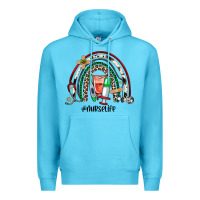 Ocean Blue Christmas nurselife rainbow Premium Hoodie - JahusDesignShop