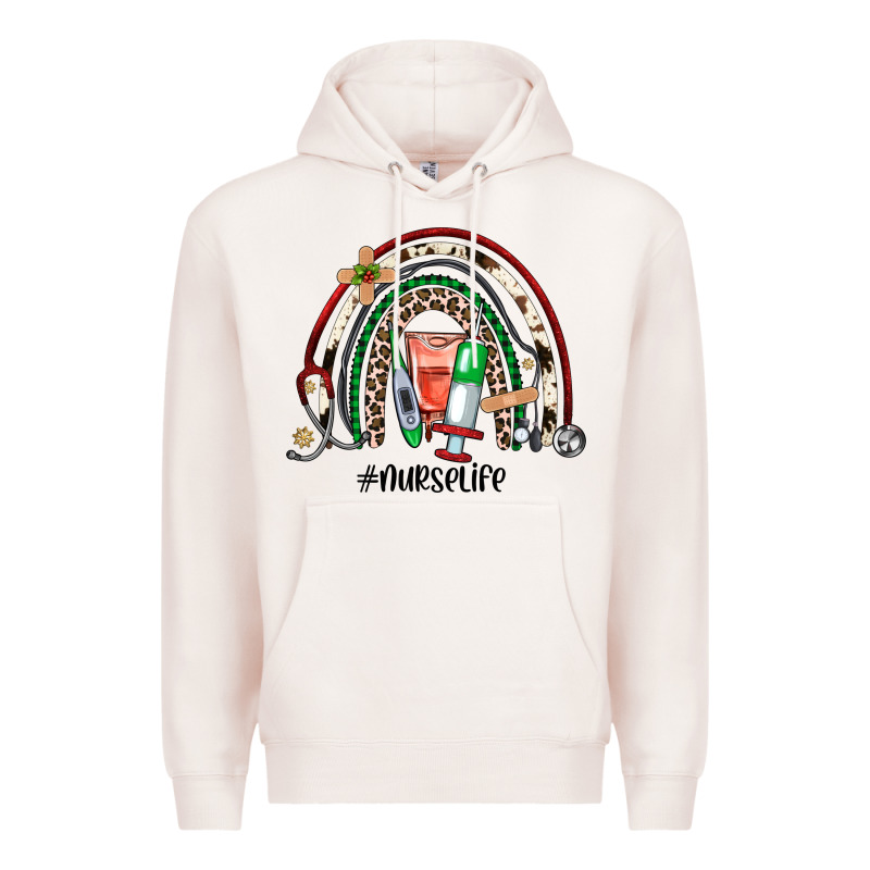Christmas Nurselife Rainbow Premium Hoodie by JahusDesignShop | Teevron