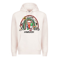 Pale Pink Christmas nurselife rainbow Premium Hoodie - JahusDesignShop