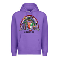 Purple Christmas nurselife rainbow Premium Hoodie - JahusDesignShop