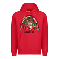 Red Christmas nurselife rainbow Premium Hoodie - JahusDesignShop