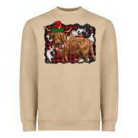 Christmas Highland Cow Heavyweight Sweatshirt | Teevron
