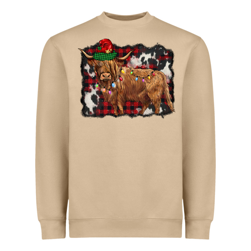 Christmas Highland Cow Heavyweight Sweatshirt by BarkalooDesign | Teevron