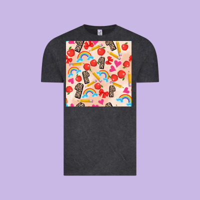 Back To School Seamless Pattern 1 (3600x3600) Vintage Tee Designed By Adodesignshop