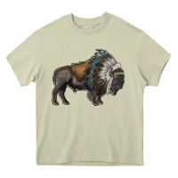 Mossy bison with indian headdress Heavy Core Tee - RanaPortraitStore
