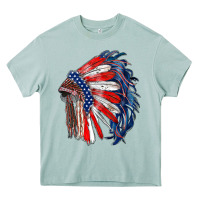 Arona american flag indian headdress Heavy Core Tee - RanaPortraitStore