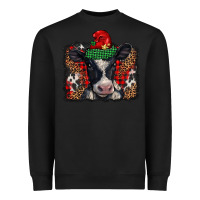Black christmas black and white baby cow Heavyweight Sweatshirt - BarkalooDesign