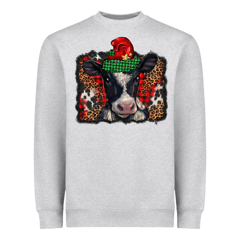 Christmas Black And White Baby Cow Heavyweight Sweatshirt by BarkalooDesign | Teevron