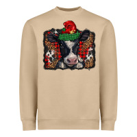 Mushroom christmas black and white baby cow Heavyweight Sweatshirt - BarkalooDesign