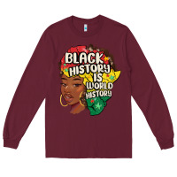 Burgundy black history is world history Long Sleeve Tee - MaliasSmallBusiness