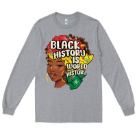 Heather Grey black history is world history Long Sleeve Tee - MaliasSmallBusiness