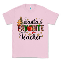 Bubblegum Pink santa's favorite teacher Classic Tee - AdoDesignShop