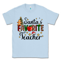 Dusty Blue santa's favorite teacher Classic Tee - AdoDesignShop