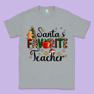 Santa's Favorite Teacher Classic Tee Designed By Adodesignshop