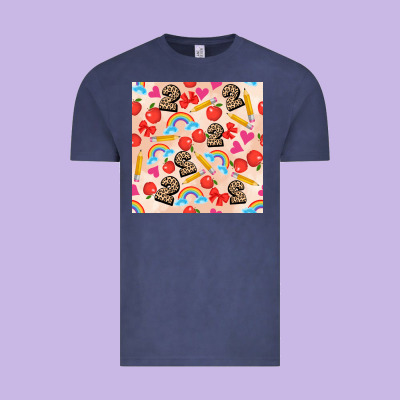 Back To School Seamless Pattern 2 (3600x3600) Vintage Tee Designed By Adodesignshop