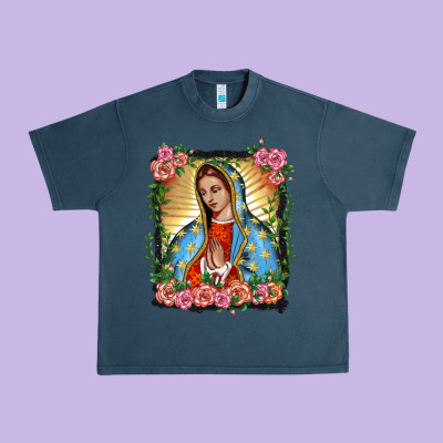 Lady Of Guadalupe Portrait Urban Heavy Tee Designed By Barkaloodesign
