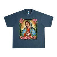 Midnight Navy lady of guadalupe portrait Urban Heavy Tee - BarkalooDesign