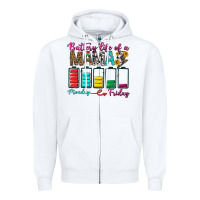 White Battery Life Of A Mama Zipper Hoodie - BundleAndBundleShop