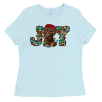 Baby Blue labrador retriever christmas joy Ladies Tee - RanaPortraitStore