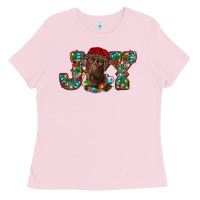 Bubblegum Pink labrador retriever christmas joy Ladies Tee - RanaPortraitStore