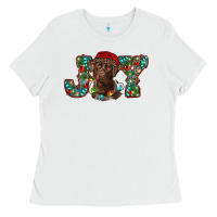 White labrador retriever christmas joy Ladies Tee - RanaPortraitStore
