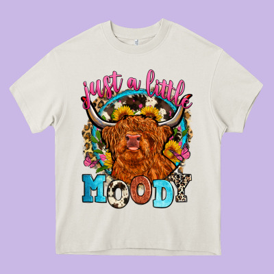 Just A Little Moody Heavy Core Tee Designed By Zillion Design Studio